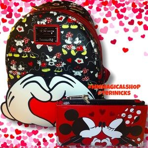 Disney Mickey & Minnie  Mini Backpack & Disney Mickey & Minnie Wallet